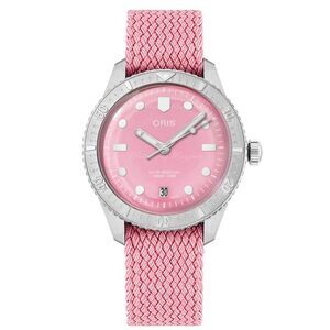 Oris Women's Divers Pink Dial Watch - 0731904BRS